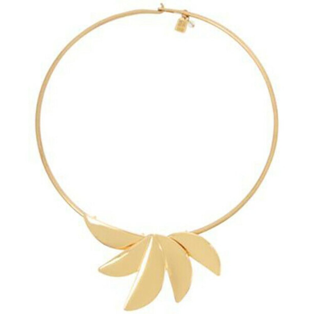 Robert Lee Morris Soho Gold-Tone Sculptural Fan Statement Necklace